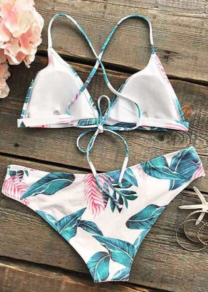 Floral hues criss cross bikini 41