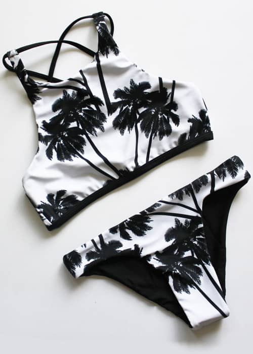 Hypegem Coconut Palm Tree Halter Bikini Set - Hypegem