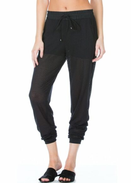 Pounce Perforated Jogger Loose Pants black