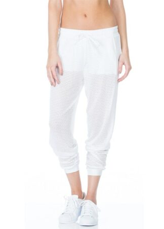 Pounce Perforated Jogger Loose Pants white front