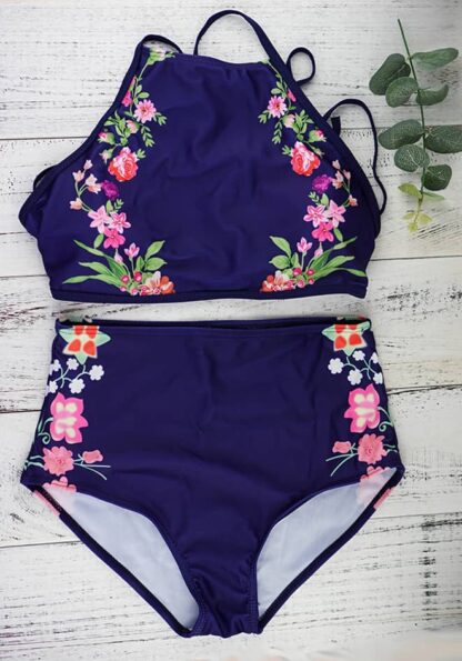 107 Hardie floral criss cross 2 piece swimwear3